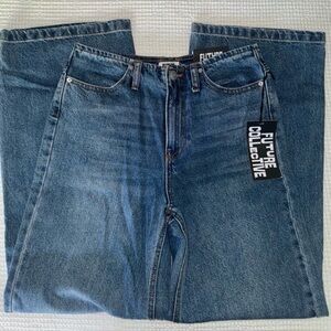 Future Collective Women's Blue Flare Jeans
